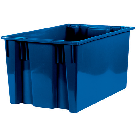 26 <span class='fraction'>5/8</span> x 18 <span class='fraction'>1/4</span> x 14 <span class='fraction'>7/8</span>" Blue Stack & Nest Containers