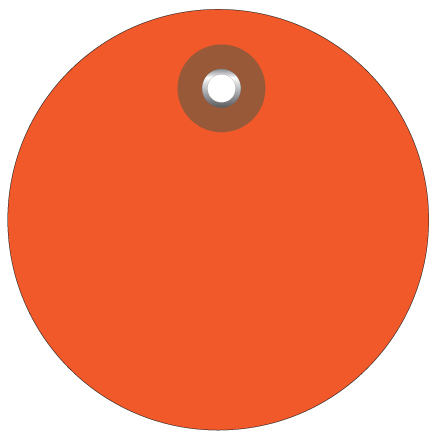 3" Orange Plastic Circle Tags