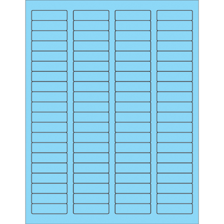 1 <span class='fraction'>3/4</span> x 1/2" Fluorescent Pastel Blue Rectangle Laser Labels