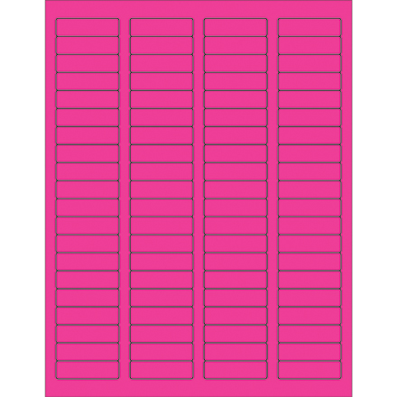 1 <span class='fraction'>3/4</span> x 1/2" Fluorescent Pink Rectangle Laser Labels
