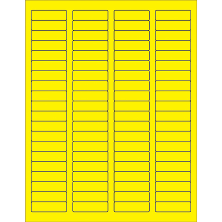 1 <span class='fraction'>3/4</span> x 1/2" Fluorescent Yellow Rectangle Laser Labels