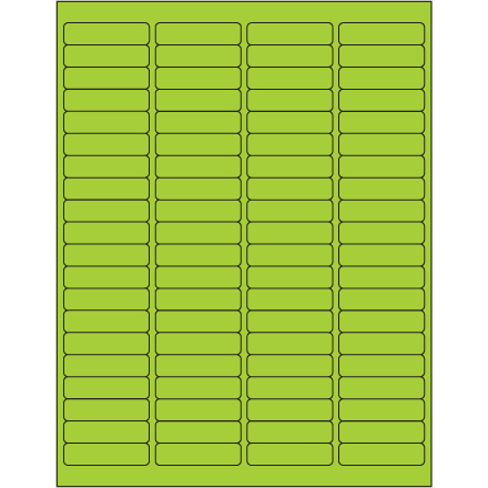 1 <span class='fraction'>15/16</span> x 1/2" Fluorescent Green Rectangle Laser Labels