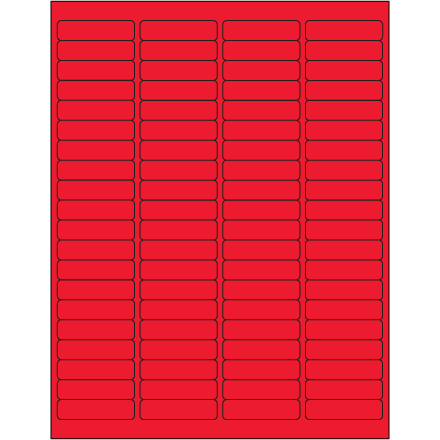 1 <span class='fraction'>15/16</span> x 1/2" Fluorescent Red Rectangle Laser Labels
