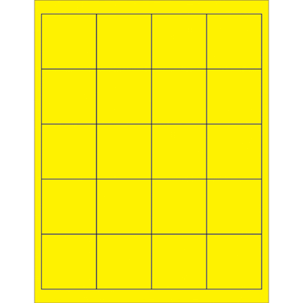 2 x 2" Fluorescent Yellow Rectangle Laser Labels