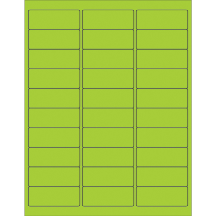 2 <span class='fraction'>5/8</span> x 1" Fluorescent Green Rectangle Laser Labels