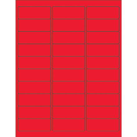 2 <span class='fraction'>5/8</span> x 1" Fluorescent Red Removable Rectangle Laser Labels