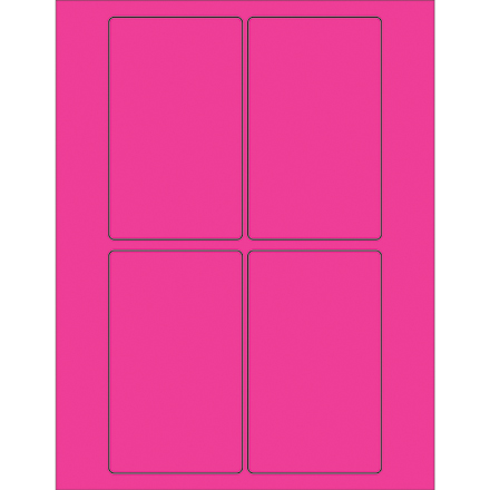 3 x 5" Fluorescent Pink Rectangle Laser Labels