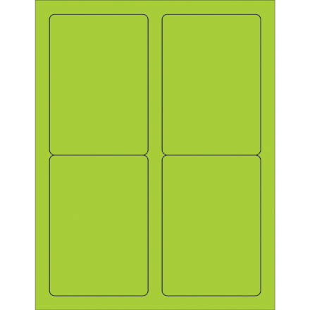 3 <span class='fraction'>1/2</span> x 5" Green Rectangle Laser Labels