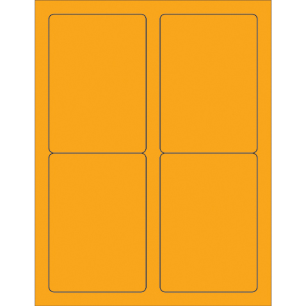 3 <span class='fraction'>1/2</span> x 5" Fluorescent Orange Rectangle Laser Labels