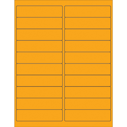 4 x 1" Fluorescent Orange Rectangle Laser Labels