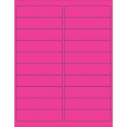 4 x 1" Fluorescent Pink Rectangle Laser Labels