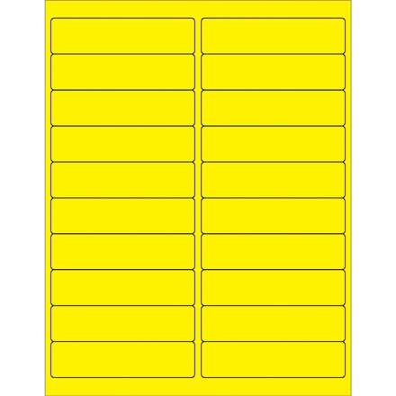 4 x 1" Fluorescent Yellow Rectangle Laser Labels