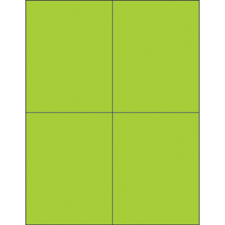 4 <span class='fraction'>1/4</span> x 5 <span class='fraction'>1/2</span>" Fluorescent Green Rectangle Laser Labels