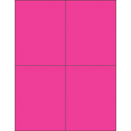 4 <span class='fraction'>1/4</span> x 5 <span class='fraction'>1/2</span>" Fluorescent Pink Rectangle Laser Labels