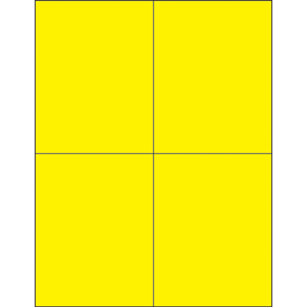 4 <span class='fraction'>1/4</span> x 5 <span class='fraction'>1/2</span>" Fluorescent Yellow Rectangle Laser Labels