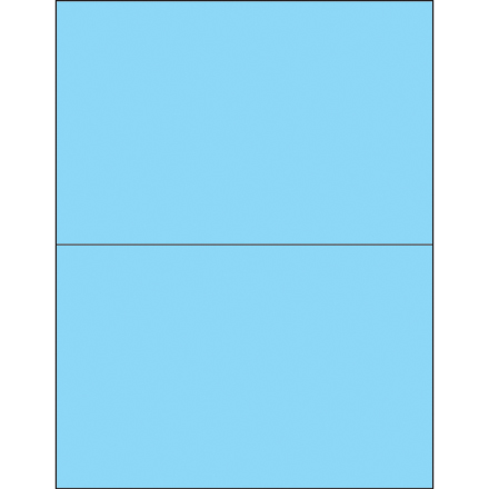 8 <span class='fraction'>1/2</span> x 5 <span class='fraction'>1/2</span>" Fluorescent Pastel Blue Removable Rectangle Laser Labels