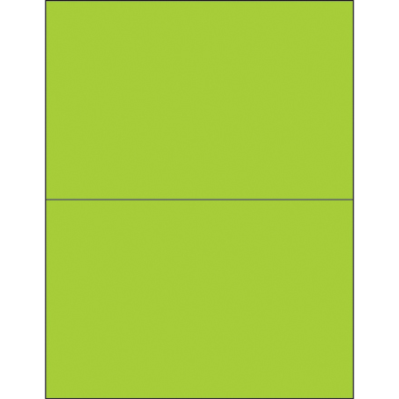 8 <span class='fraction'>1/2</span> x 5 <span class='fraction'>1/2</span>" Fluorescent Green Rectangle Laser Labels