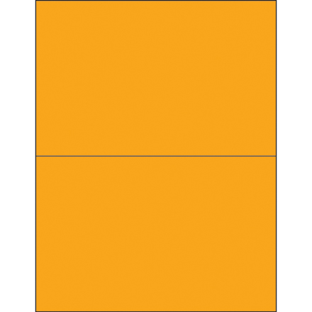 8 <span class='fraction'>1/2</span> x 5 <span class='fraction'>1/2</span>" Fluorescent Orange Removable Rectangle Laser Labels
