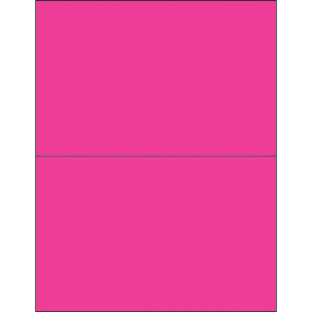 8 <span class='fraction'>1/2</span> x 5 <span class='fraction'>1/2</span>" Fluorescent Pink Removable Rectangle Laser Labels