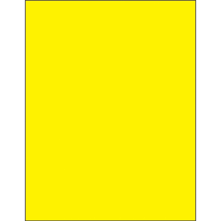 8 <span class='fraction'>1/2</span> x 11" Fluorescent Yellow Removable Rectangle Laser Labels