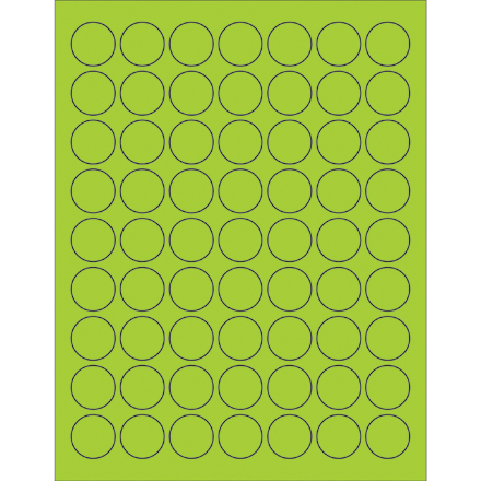 1" Fluorescent Green Circle Laser Labels