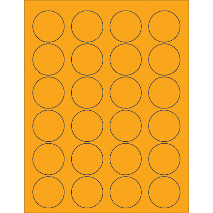 1 <span class='fraction'>5/8</span>" Fluorescent Orange Circle Laser Labels