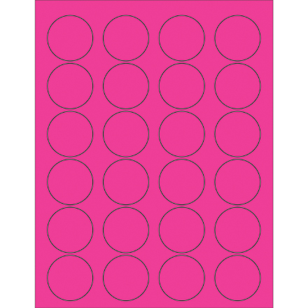 1 <span class='fraction'>5/8</span>" Fluorescent Pink Circle Laser Labels