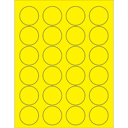 1 <span class='fraction'>5/8</span>" Fluorescent Yellow Circle Laser Labels