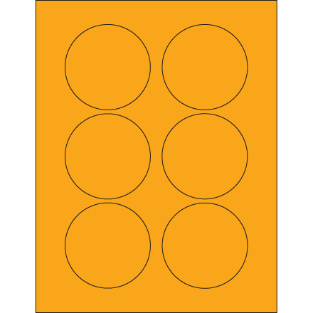 3" Fluorescent Orange Circle Laser Labels