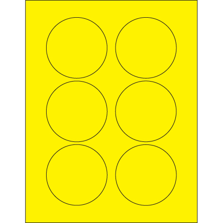 3" Fluorescent Yellow Circle Laser Labels