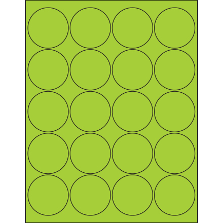 2" Fluorescent Green Circle Laser Labels