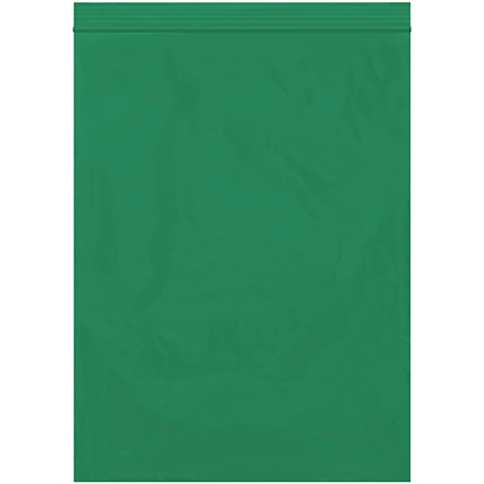 9 x 12" - 2 Mil Green Reclosable Poly Bags