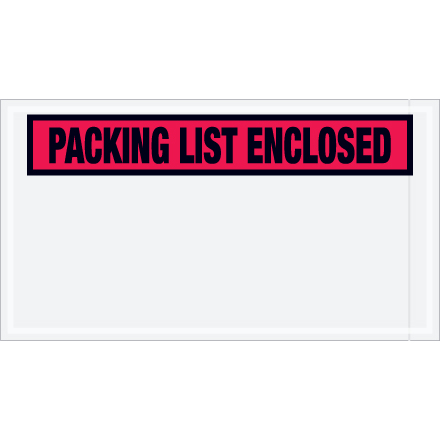 5 <span class='fraction'>1/2</span> x 10" Red "Packing List Enclosed" Envelopes