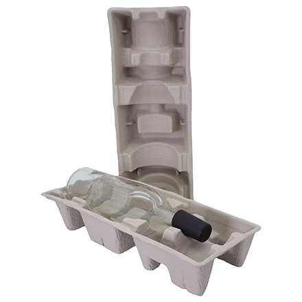 1,2 or 4 Wine Bottle Pulp Shipper Trays
