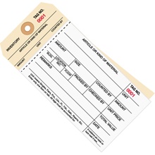 (0000-0499) Inventory Tags 2 Part Carbonless Stub Style #8