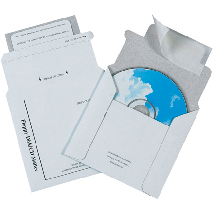 5 1/8 x 5" Foam Lined White CD Mailers