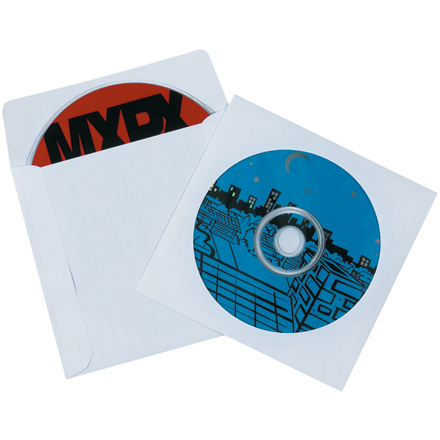 4 7/8 x 5" Paper Windowed White CD/DVD Sleeves