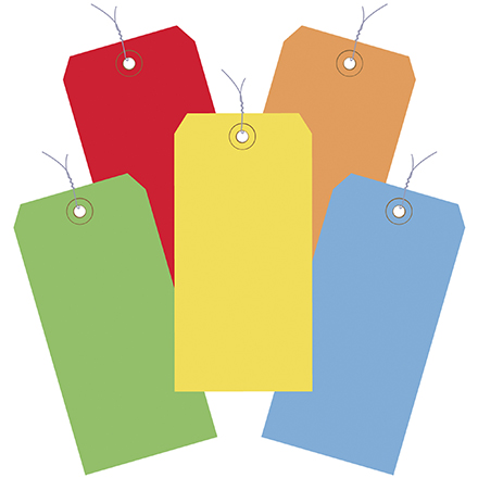 13 Pt. Shipping Tags - Assorted - Color Packs - Pre-Wired