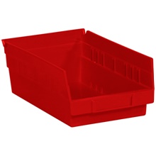 Red Plastic Shelf Bin Boxes