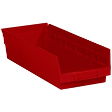 Red Plastic Shelf Bin Boxes