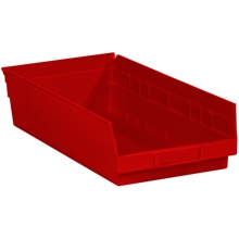 Red Plastic Shelf Bin Boxes