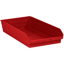 Red Plastic Shelf Bin Boxes