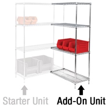 4 Shelf Wire Shelving Add-On Unit
