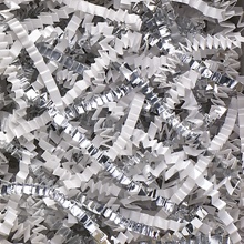 . White and Silver Metallic Blend Crinkle Paper