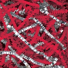 . Red and Silver Metallic Blend Crinkle Paper