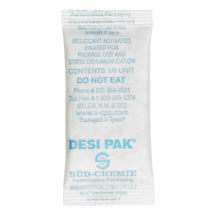 1 x 2 1/2 x 1/4" Tyvek® Clay Desiccants - 5 Gallon Pail