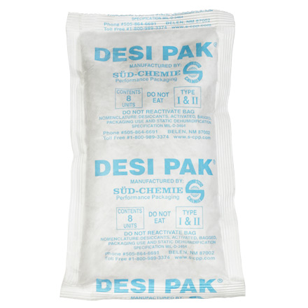 5 x 8 x 1 1/8" Tyvek® Clay Desiccants - 34 Gallon Drum