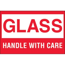 "Glass - Handle With Care" Labels