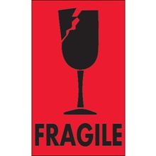 "Fragile" (Fluorescent Red) Labels