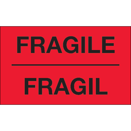 500 Fragile Stickers 2x3 Handle With Care Packaging Safety Mailing